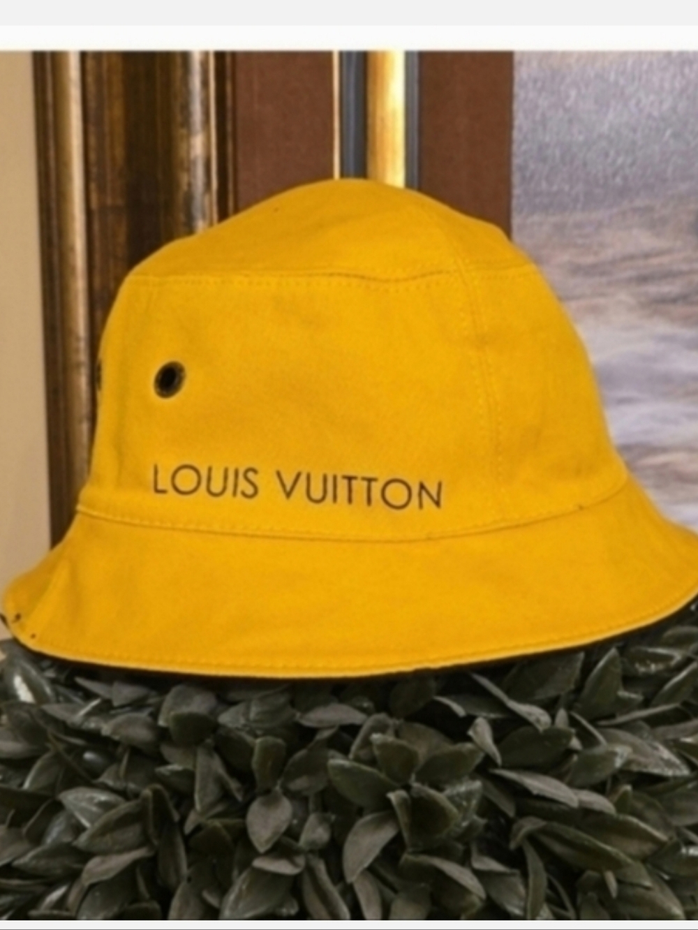 Stylish yellow bucket hat by Louis Vuitton